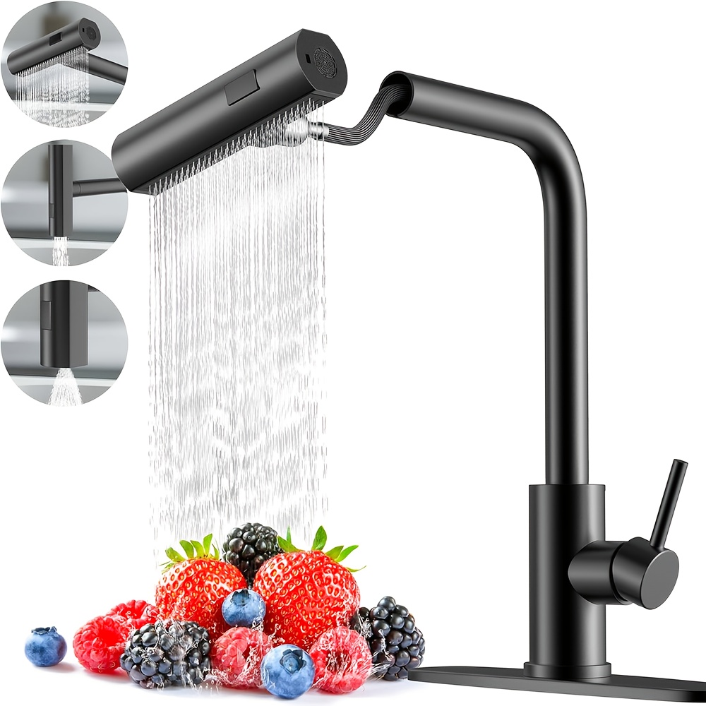 Commercial Kitchen Units - 1 PC Black Kitchen Faucet With