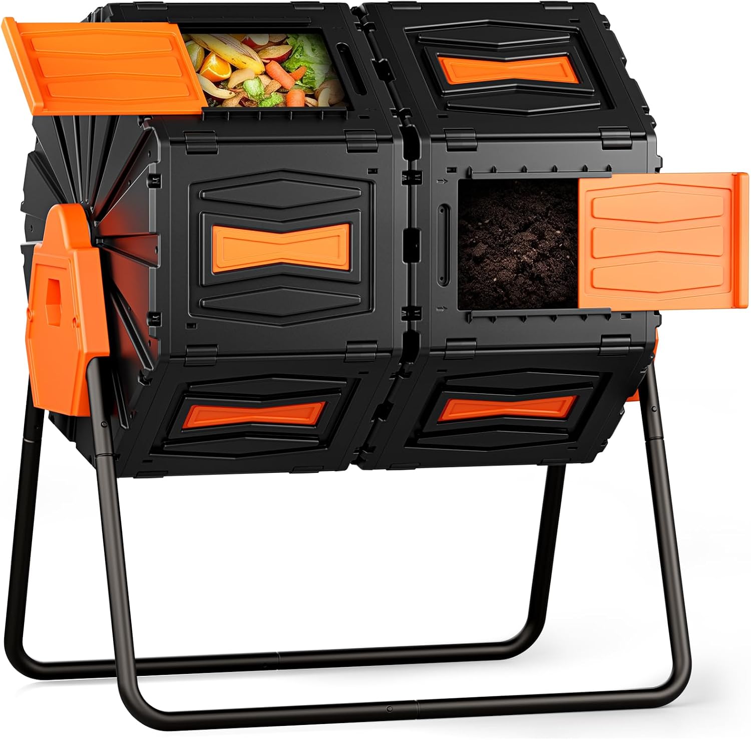 Commercial Kitchen Swing Door - Outdoor Compost Tumbler Bin Dual Chamber