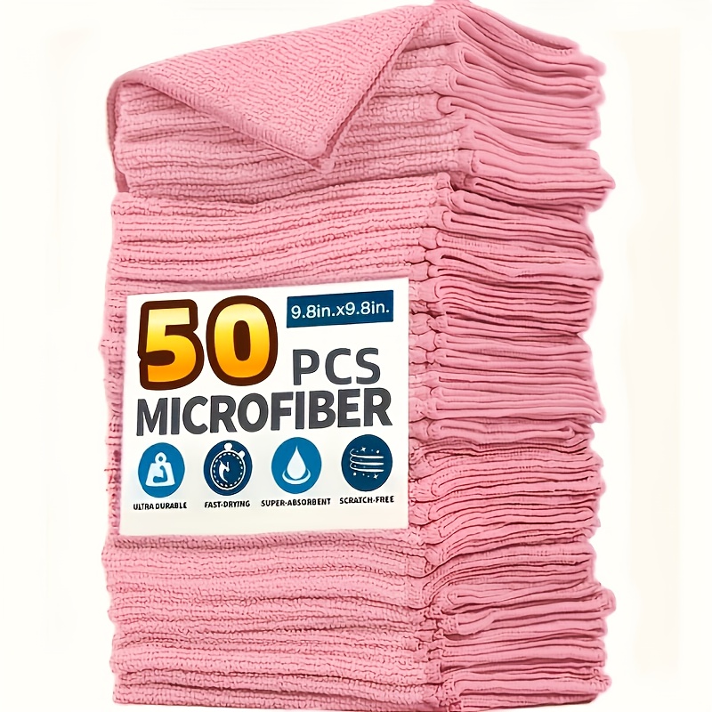 Commercial Kitchen Mixer - 1-50Pcs Light Pink Microfiber Kitchen Towels