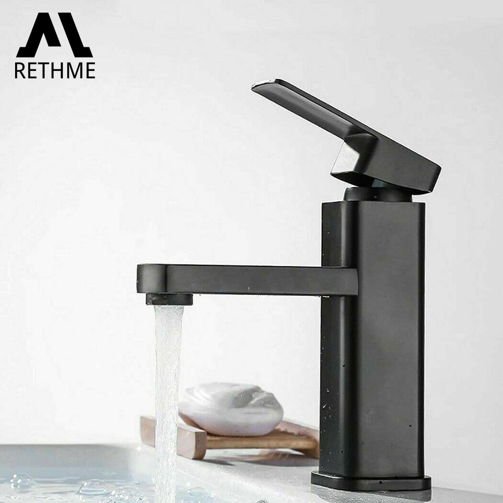 Commercial Kitchen Mixer Tap - Black/Chrome Bathroom Faucets Hot and Cold