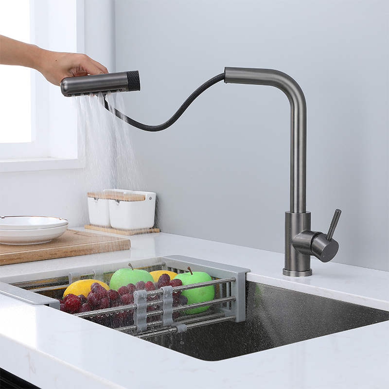 6 Mode Gray Kitchen Faucets Pu - Commercial Kitchen Mixer Tap review and price