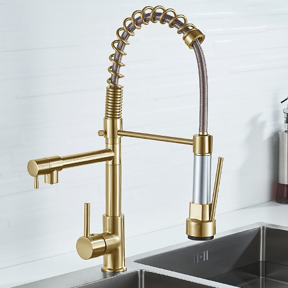 DQOK Black Brushed Spring Pull - Commercial Kitchen Mixer Tap review and price